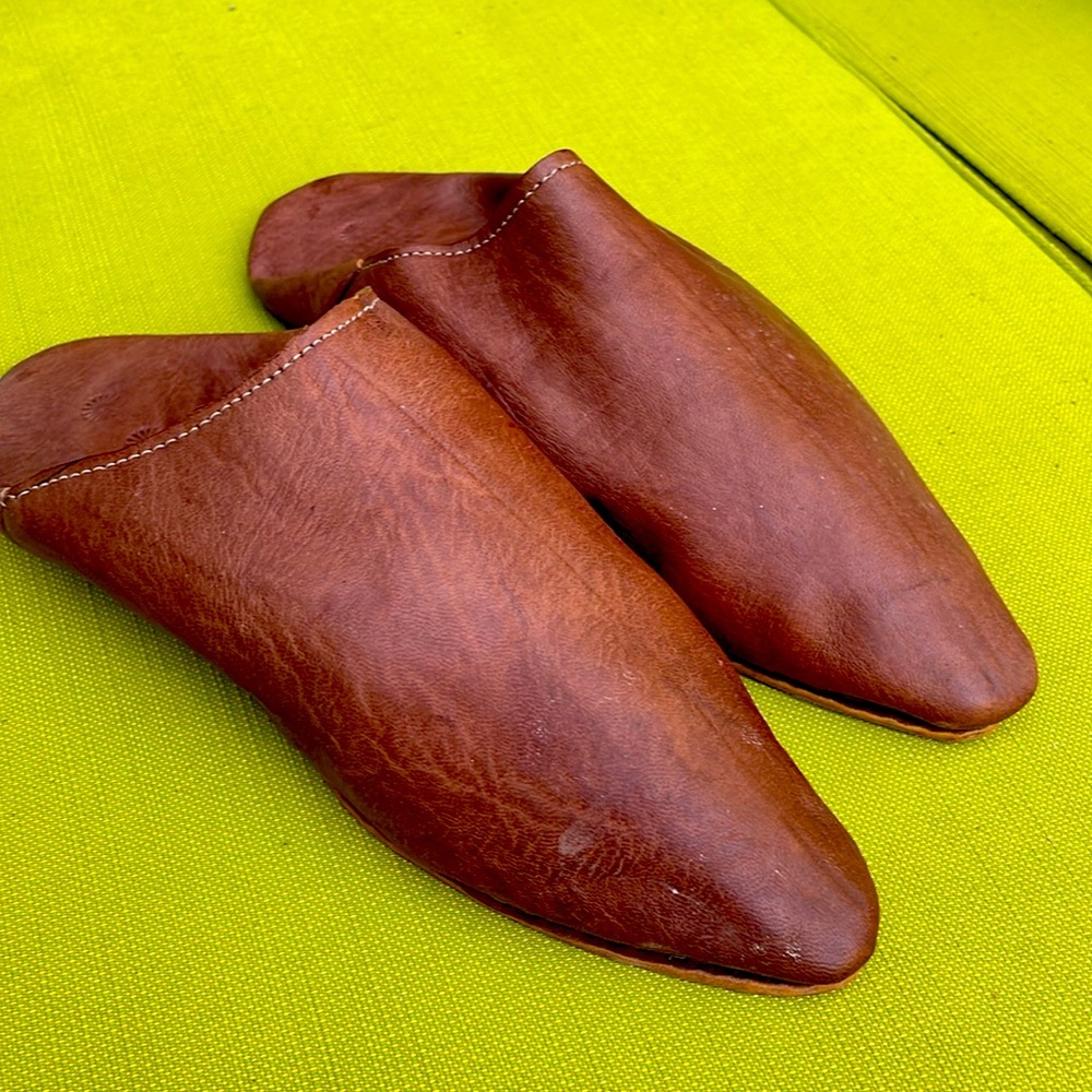 MENS MOROCCAN BABOUCHE LEATHER SLIPPERS - Picture 2 of 8